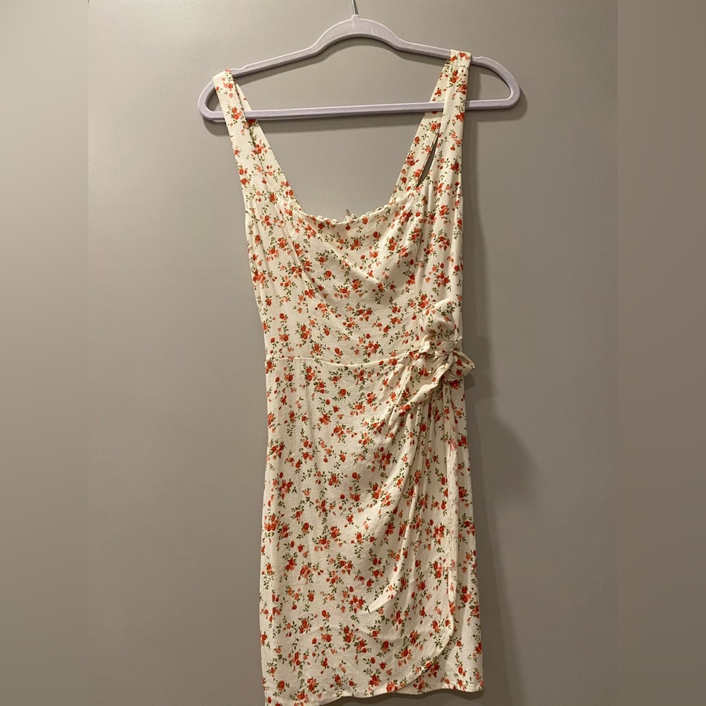 Reformation Red Floral Print Mini Dress